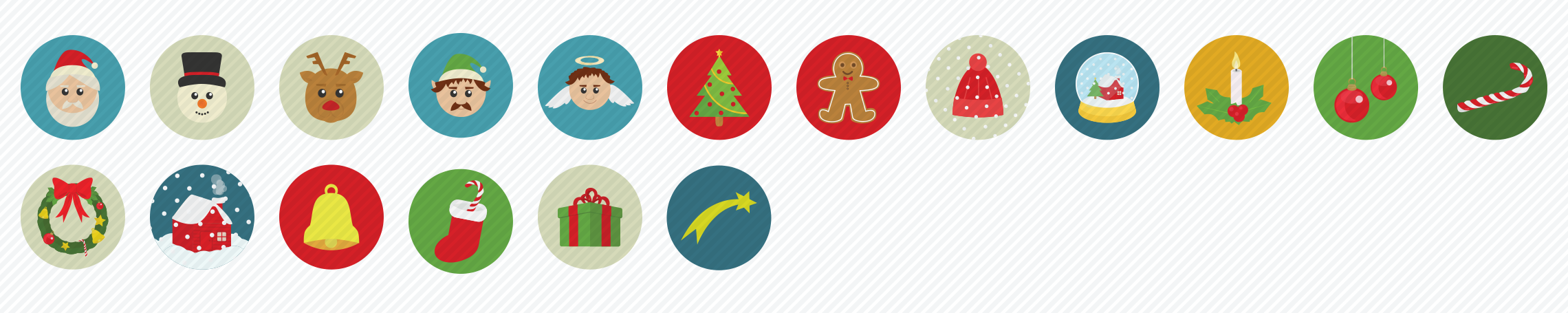 CHristmas-flat-icons-set