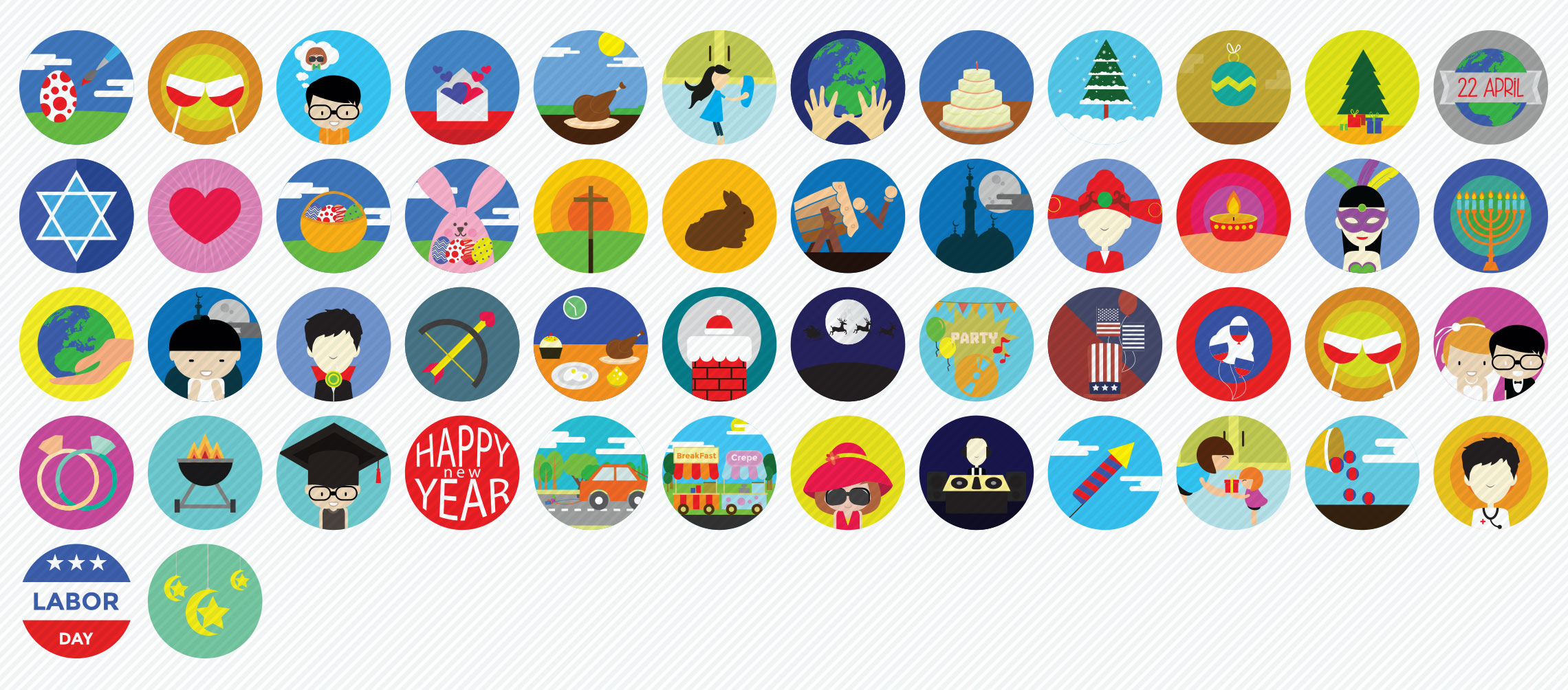 Holidays-and-Occasions-Flat-Icons