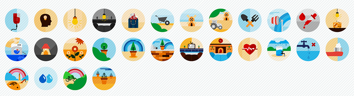 Save-the-planet-flat-icons-set