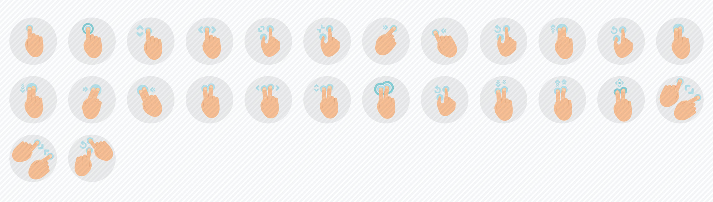touch-gestures-flat-icons-set
