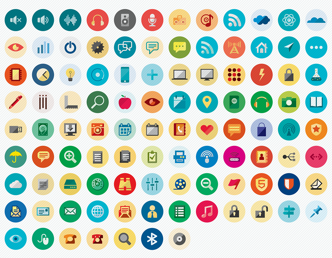 web-essential-flat-icons-set